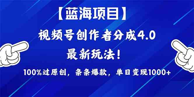 （9777期）2024蓝海项目视频号，最新方法， 100%过原创，条条爆款，单日变现1K+，…-星宇网