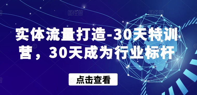 实体流量打造-30天特训营，30天成为行业标杆-星宇网