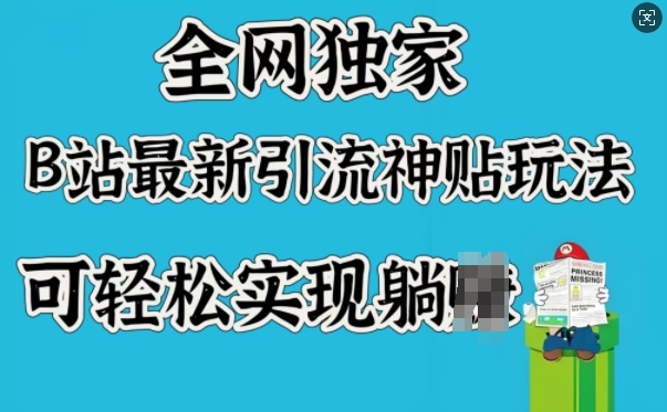 全网独家，B站最新引流神贴玩法，可轻松实现躺Z-星宇网