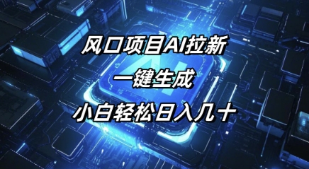风口项目AI拉新，一键生成，小白轻松日入几十-星宇网