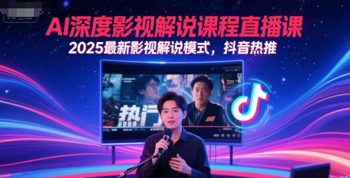 AI深度影视解说课程直播课，2025最新影视解说模式，抖音热推-星宇网