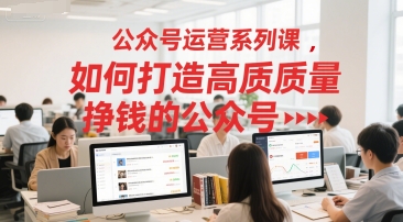 公众号运营系列课，如何打造高质量挣钱的公众号-星宇网