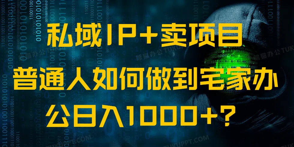 （14400期）私域IP+卖项目，普通人如何做到宅家办公实现日入1000+-星宇网