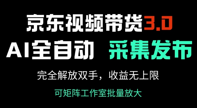 京东视频带货3.0，Ai全自动采集+自动发布，完全解放双手，收入无上限-星宇网