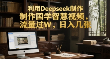 利用Deepseek制作国学智慧视频，流量过W，日入几张-星宇网