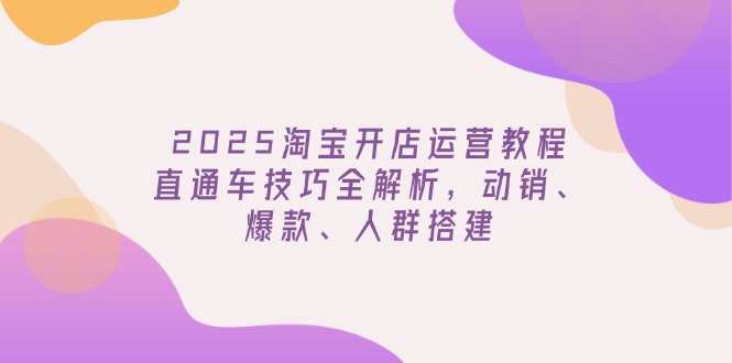 （14389期）2025淘宝开店运营教程更新，直通车技巧全解析，动销、爆款、人群搭建-星宇网