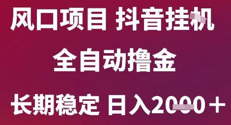 风口项目，六月最新玩法抖音无人挂G，全自动撸金，长期稳定 日入2k+【揭秘】-星宇网