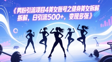 男粉引流项目4美女账号之健身美女拆解，日引流500+，变现多张-星宇网
