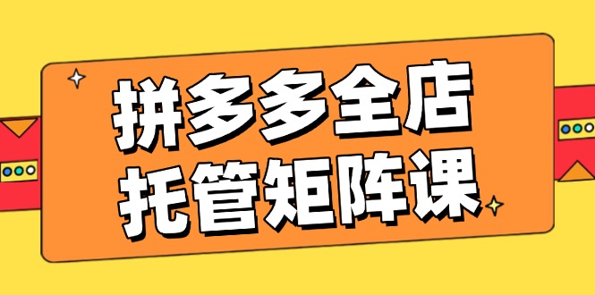 （14328期）拼多多全店托管矩阵课，盈利动销玩法，高效计划设置，提升店铺效益-星宇网