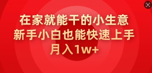 在家就能干的小生意，新手小白也能快速上手，月入1w-星宇网