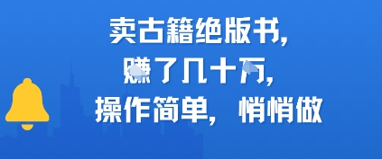 卖古籍绝版书，挣了几十个，操作简单，悄悄做-星宇网