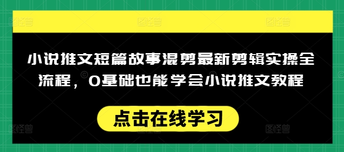 小说推文短篇故事混剪最新剪辑实操全流程，0基础也能学会小说推文教程，肯干多发日入多张-星宇网