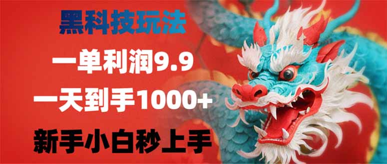 （14335期）黑科技玩法，一单利润9.9,一天到手1000+，新手小白秒上手-星宇网