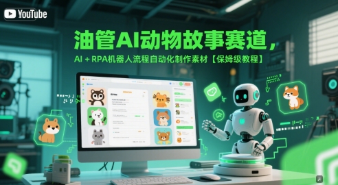 油管AI动物故事赛道，AI+RPA机器人流程自动化制作素材【保姆级教程】-星宇网