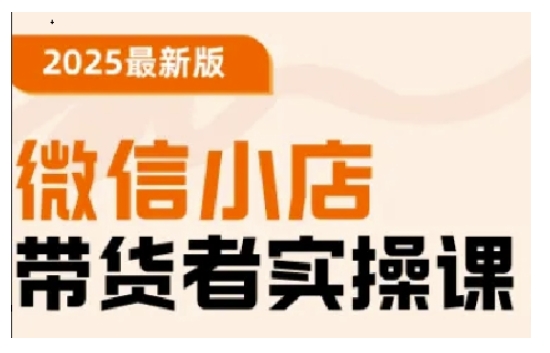 2025最新版微信小店带货者实操课，基础操作到高级运营技巧，快速上手-星宇网